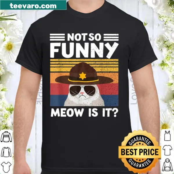 Retro sheriff cat design with humorous text on T-shirt