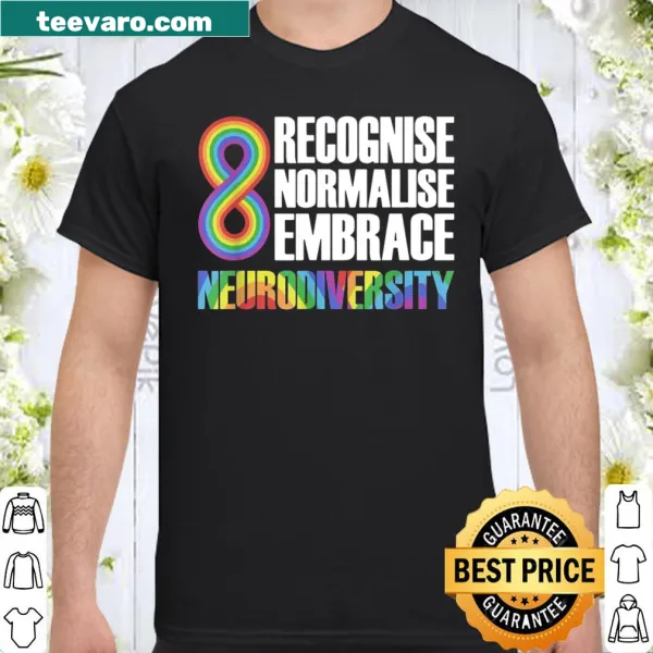 Shirt with a rainbow infinity symbol representing neurodiversity