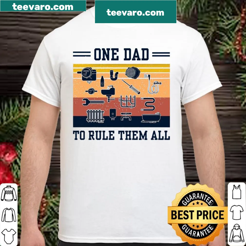 Funny dad t-shirt with 'One Dad To Rule Them All' text.