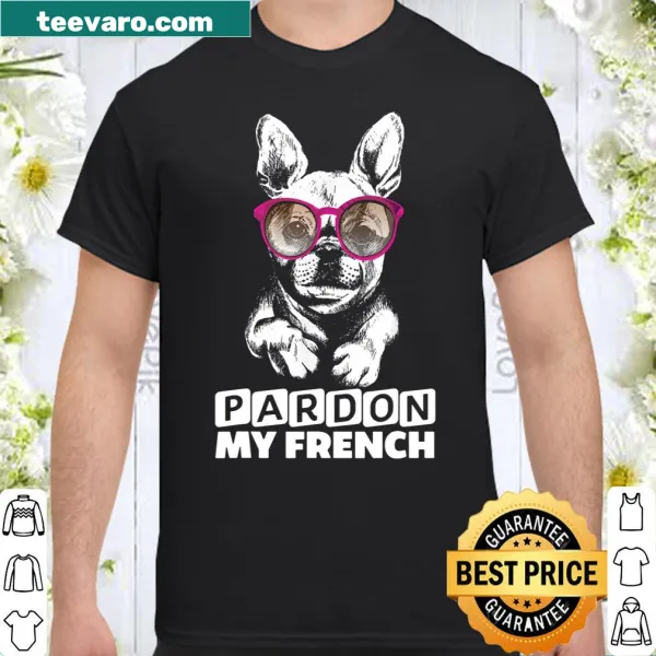 Cute French Bulldog illustration with sunglasses on shirt