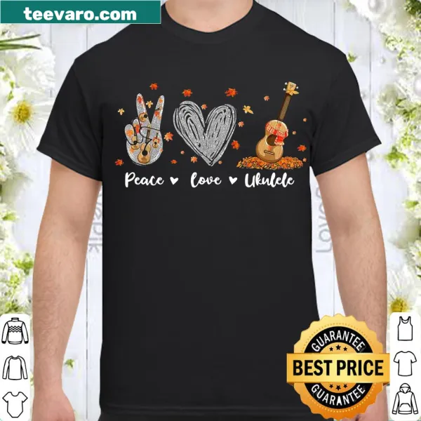 Vintage Peace Love Ukulele shirt featuring a ukulele graphic and text