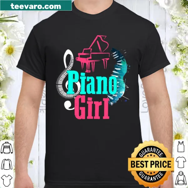 Piano graphic shirt with music notes for kids