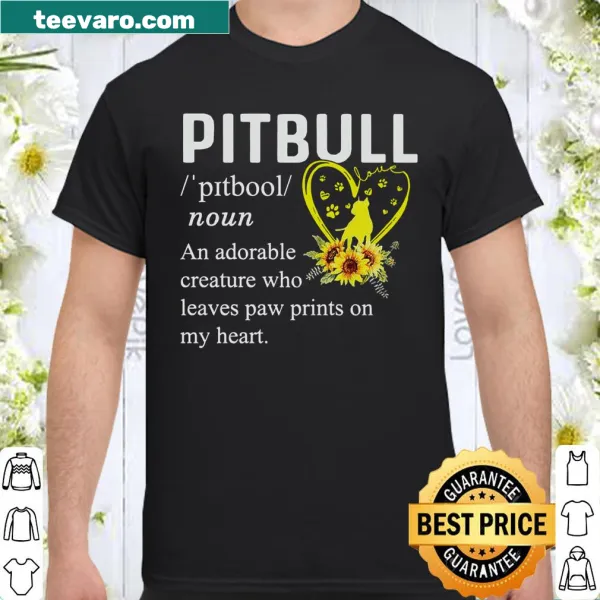 Heartwarming shirt design celebrating pitbull love with paw print text