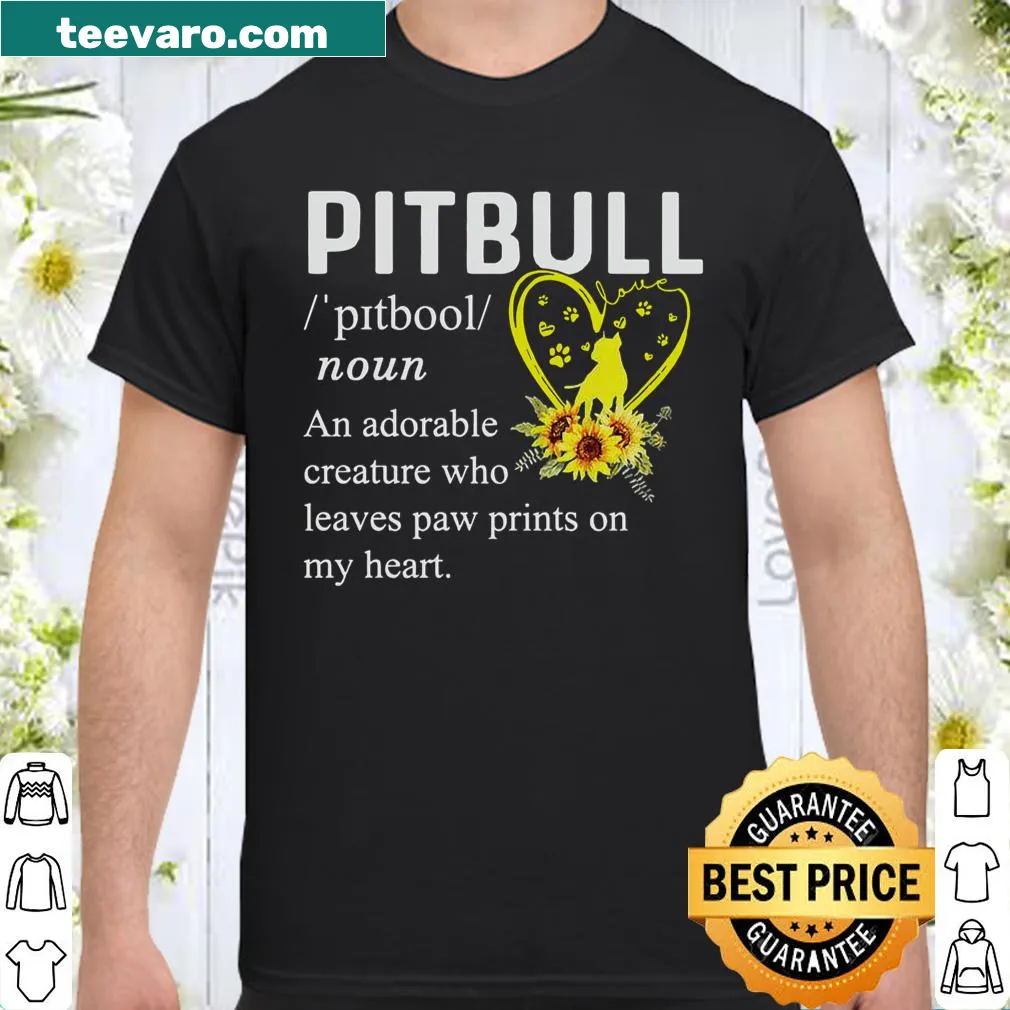 Heartwarming shirt design celebrating pitbull love with paw print text