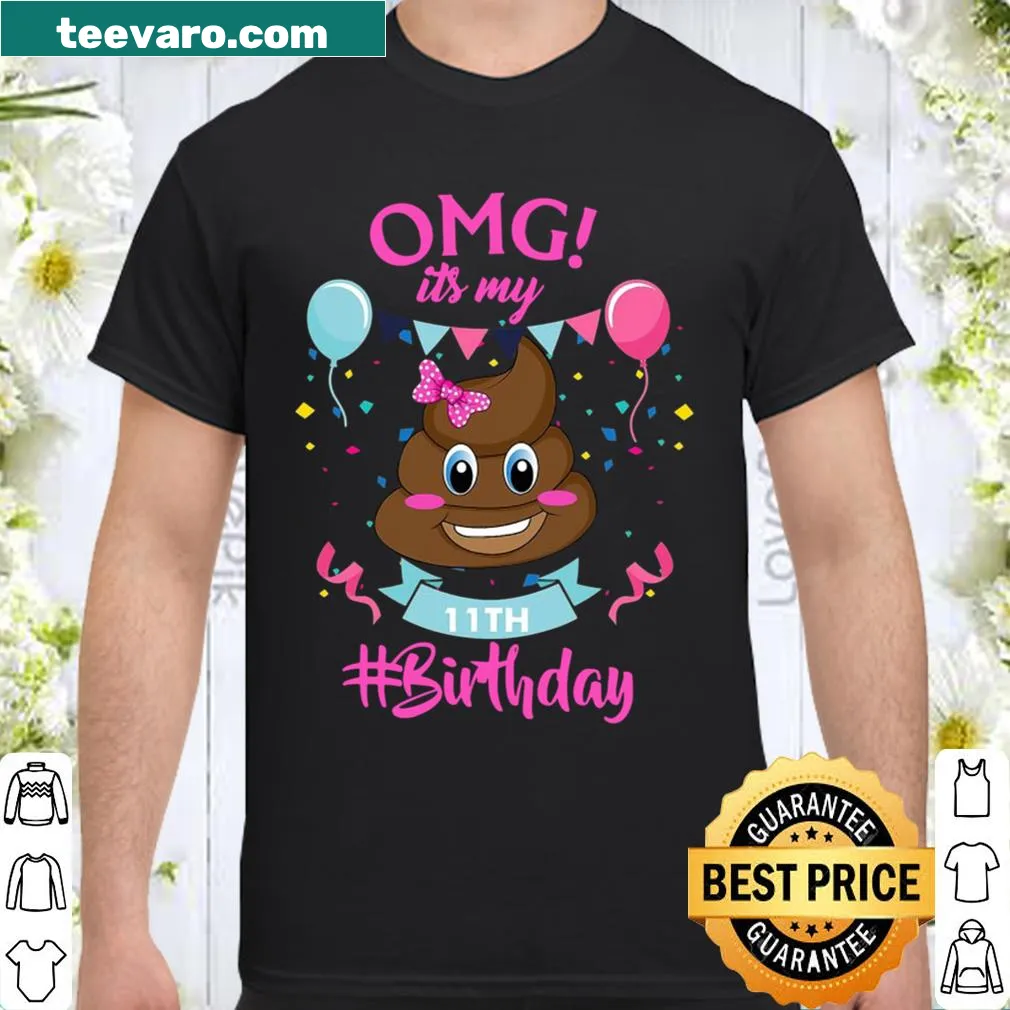 Funny poop emoji shirt for an 11th birthday celebration