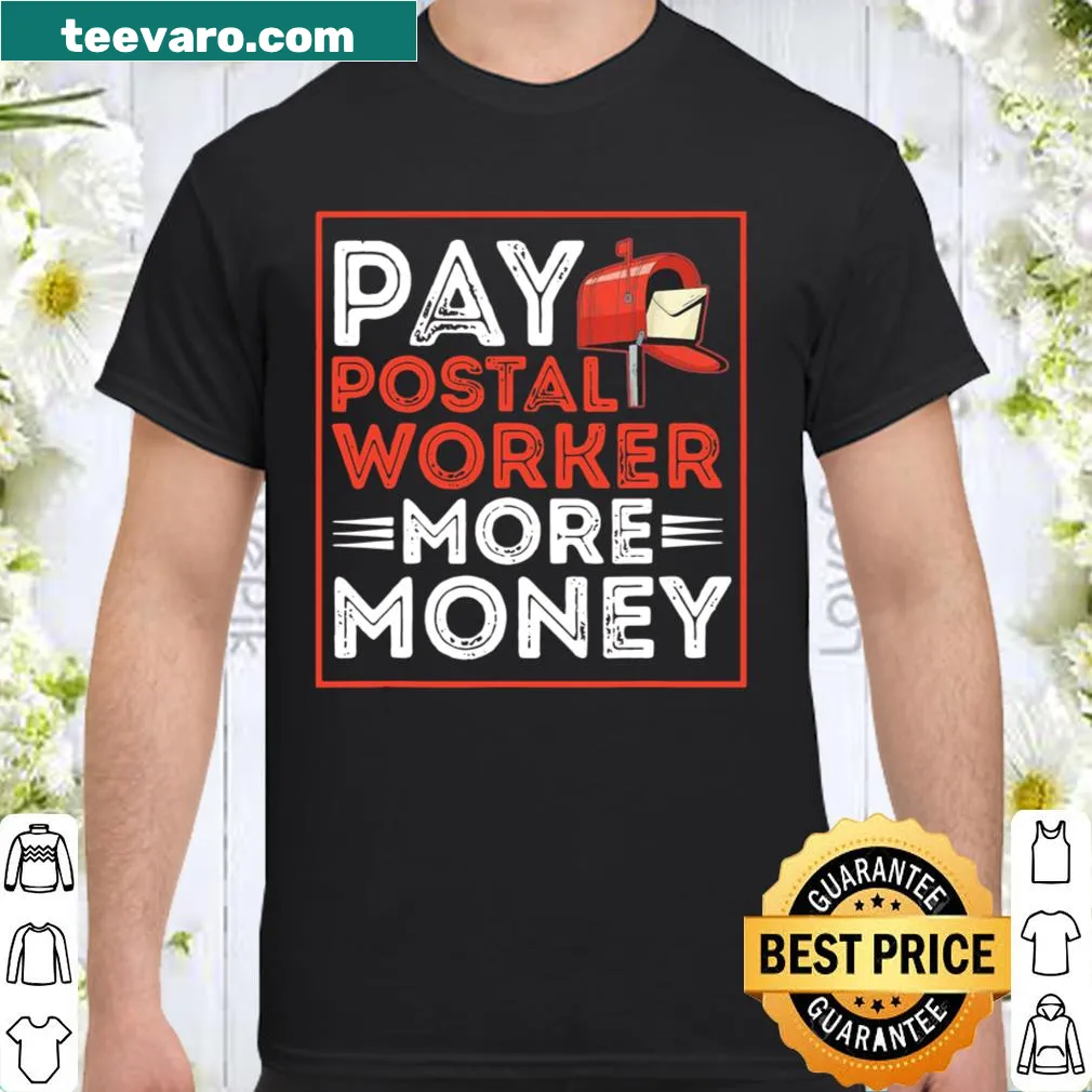 Typography shirt supporting postal workers' pay