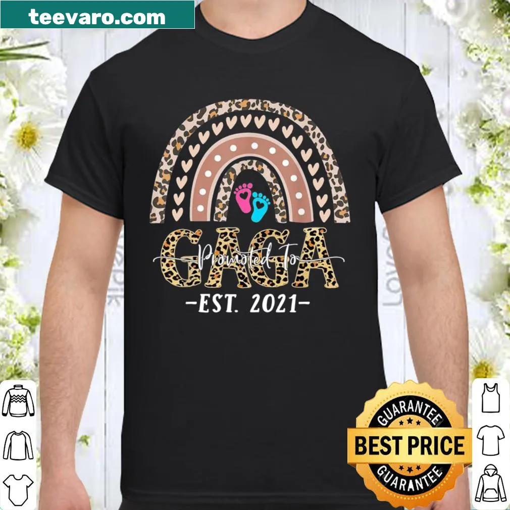 Gaga promotion shirt featuring leopard and rainbow design