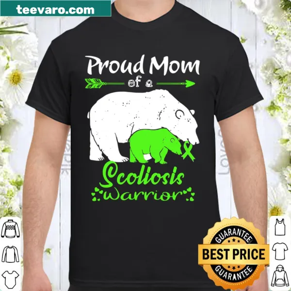 Proud typography shirt for moms of scoliosis warriors with inspirational message