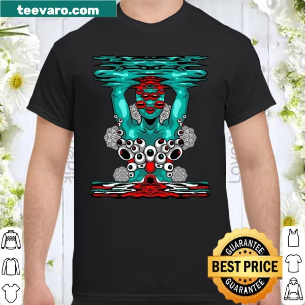 Psychedelic abstract nude art t-shirt inspired by hippie culture