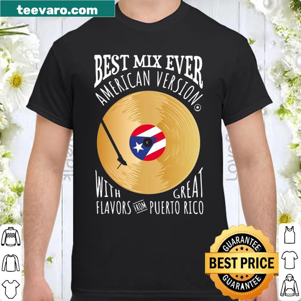 Puerto Rico flag design with a turntable graphic