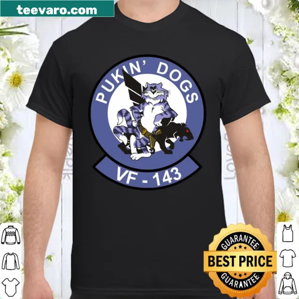 Fun shirt featuring the Vf-143 Hornet Squadron with dogs