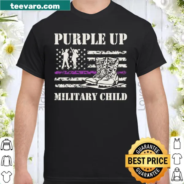 Retro shirt for kids featuring US flag and 'Purple Up' text