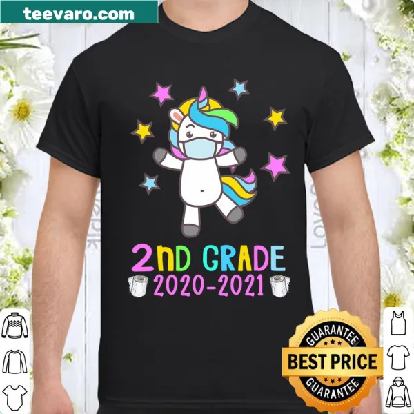 Cute shirt with a unicorn and 'Hello Second Grade 2020' text
