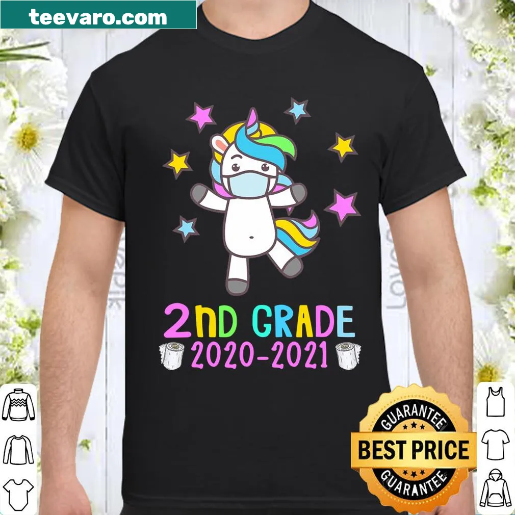 Cute shirt with a unicorn and 'Hello Second Grade 2020' text