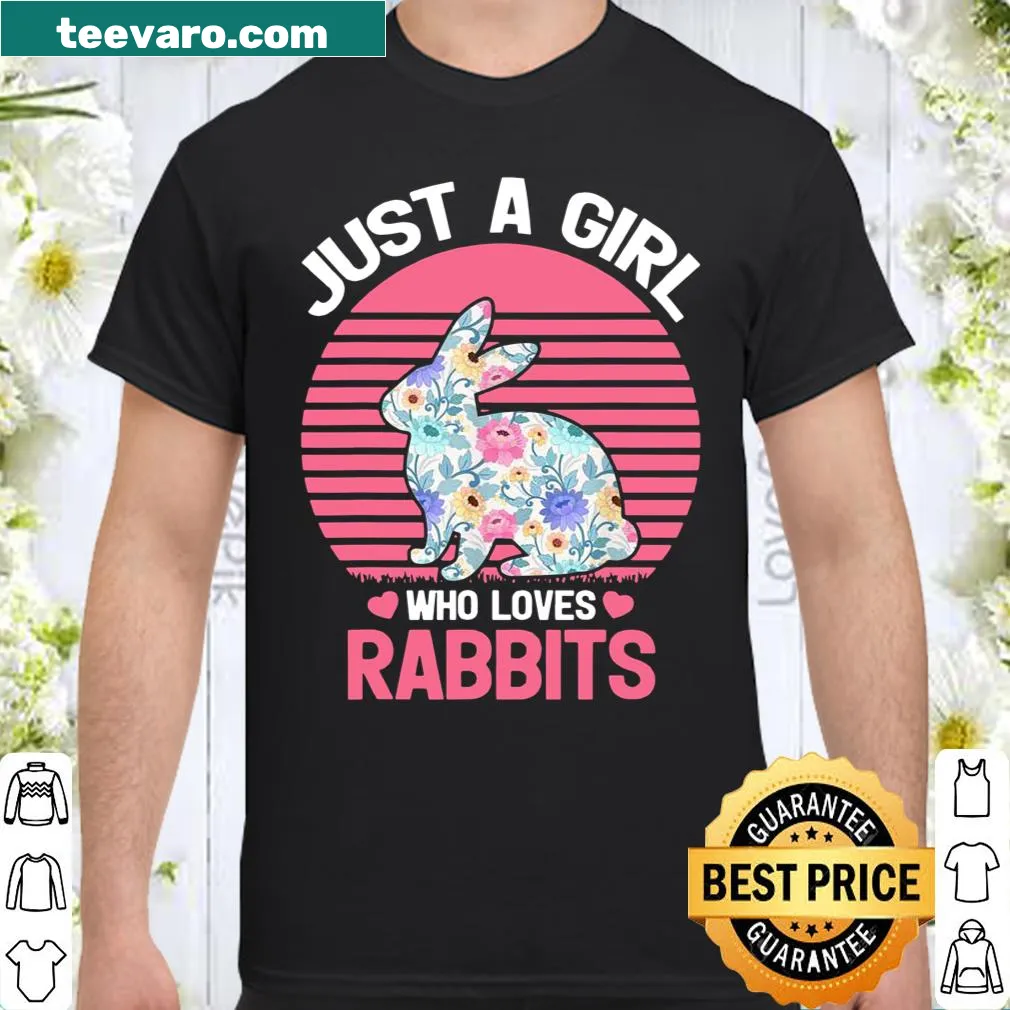 Cute rabbit-themed shirt saying 'Just A Girl Who Loves Rabbits'