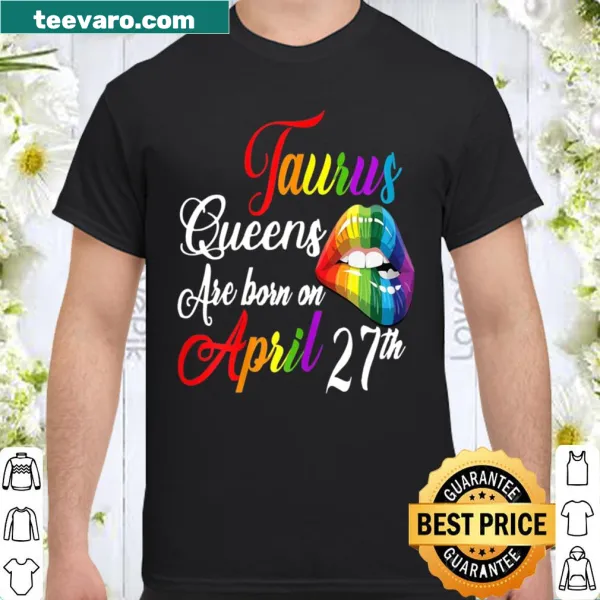 Colorful Taurus birthday shirt with rainbow design for April 27th girls