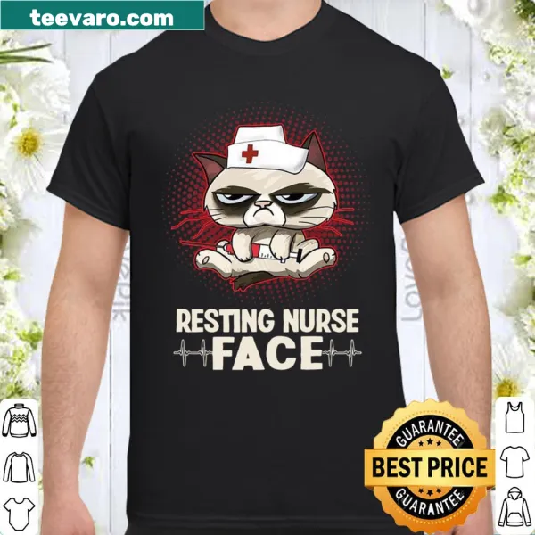 Funny shirt with the phrase 'Resting Nurse Face' in bold letters