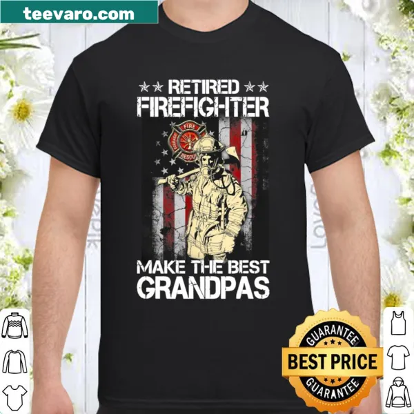 Retirement shirt for grandpa featuring firefighter-themed graphics