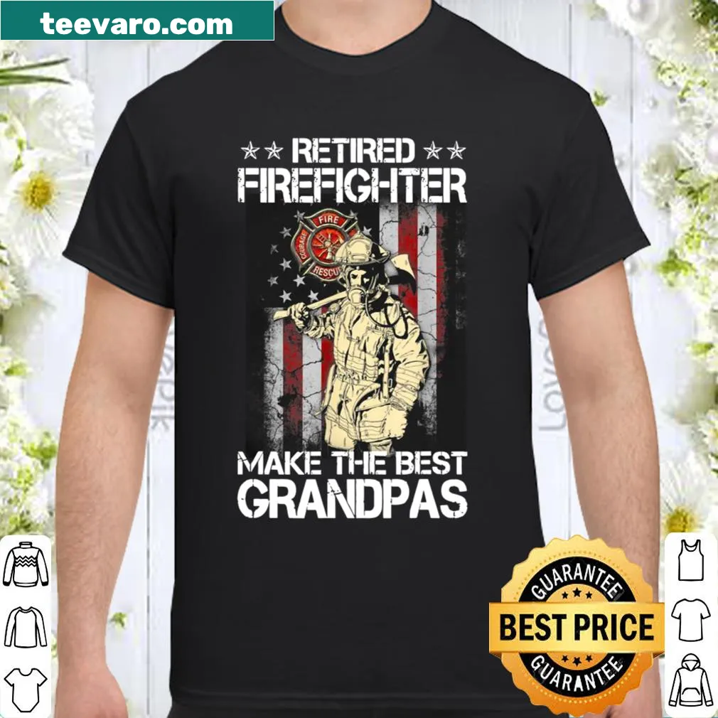Retirement shirt for grandpa featuring firefighter-themed graphics