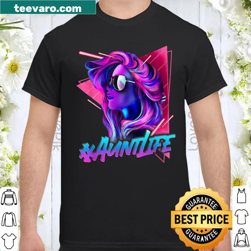 Retro graphic shirt celebrating aunt life and family bonds