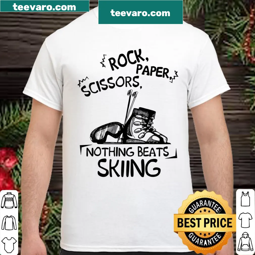 Funny skiing shirt with Rock Paper Scissors design