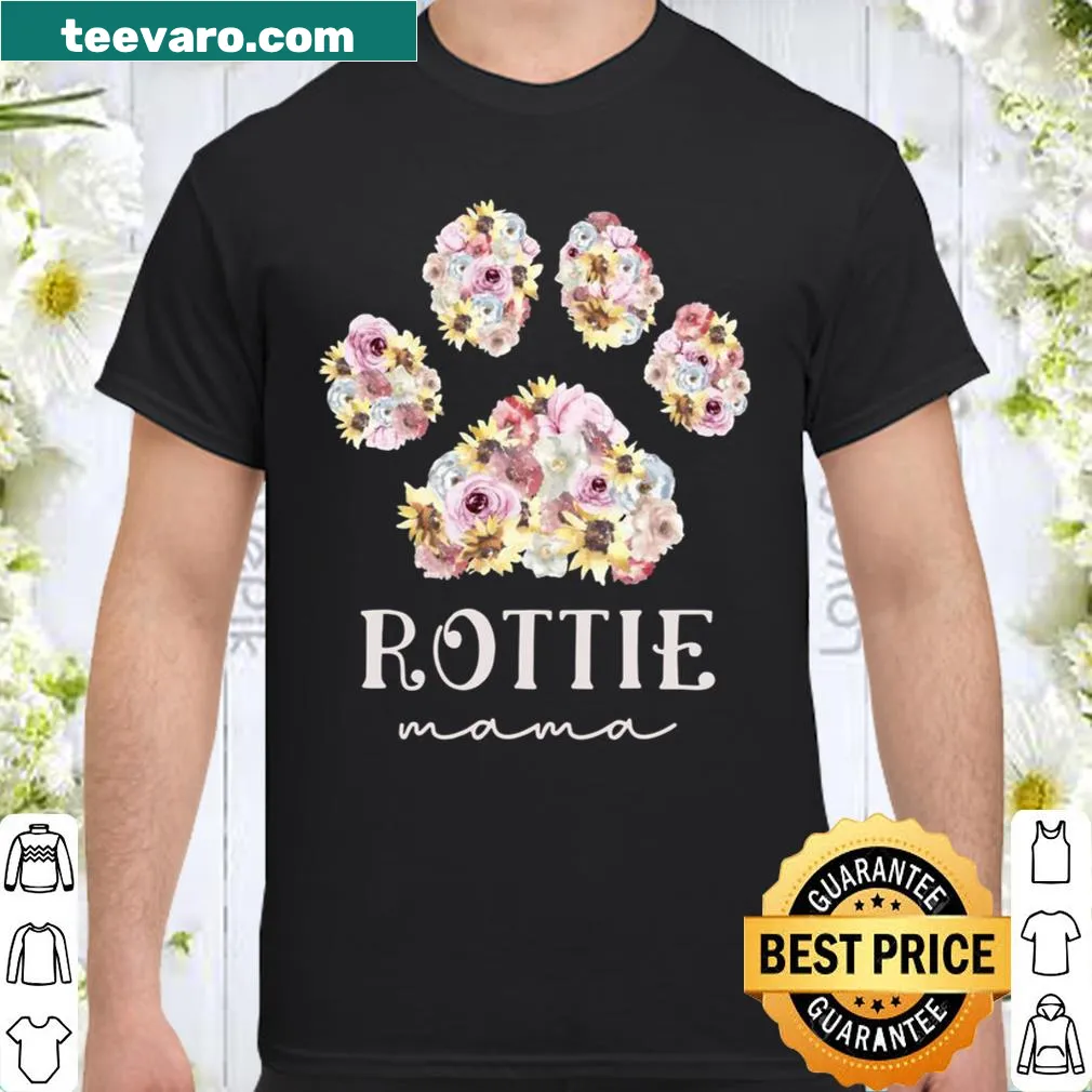 Floral paw design with 'Rottie Mama' text
