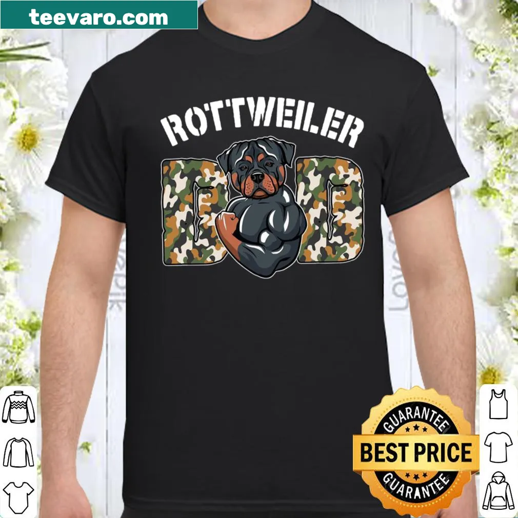 Cute shirt for Rottweiler dads with a playful illustration