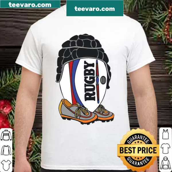 Rugby-themed shirt with a bold graphic design