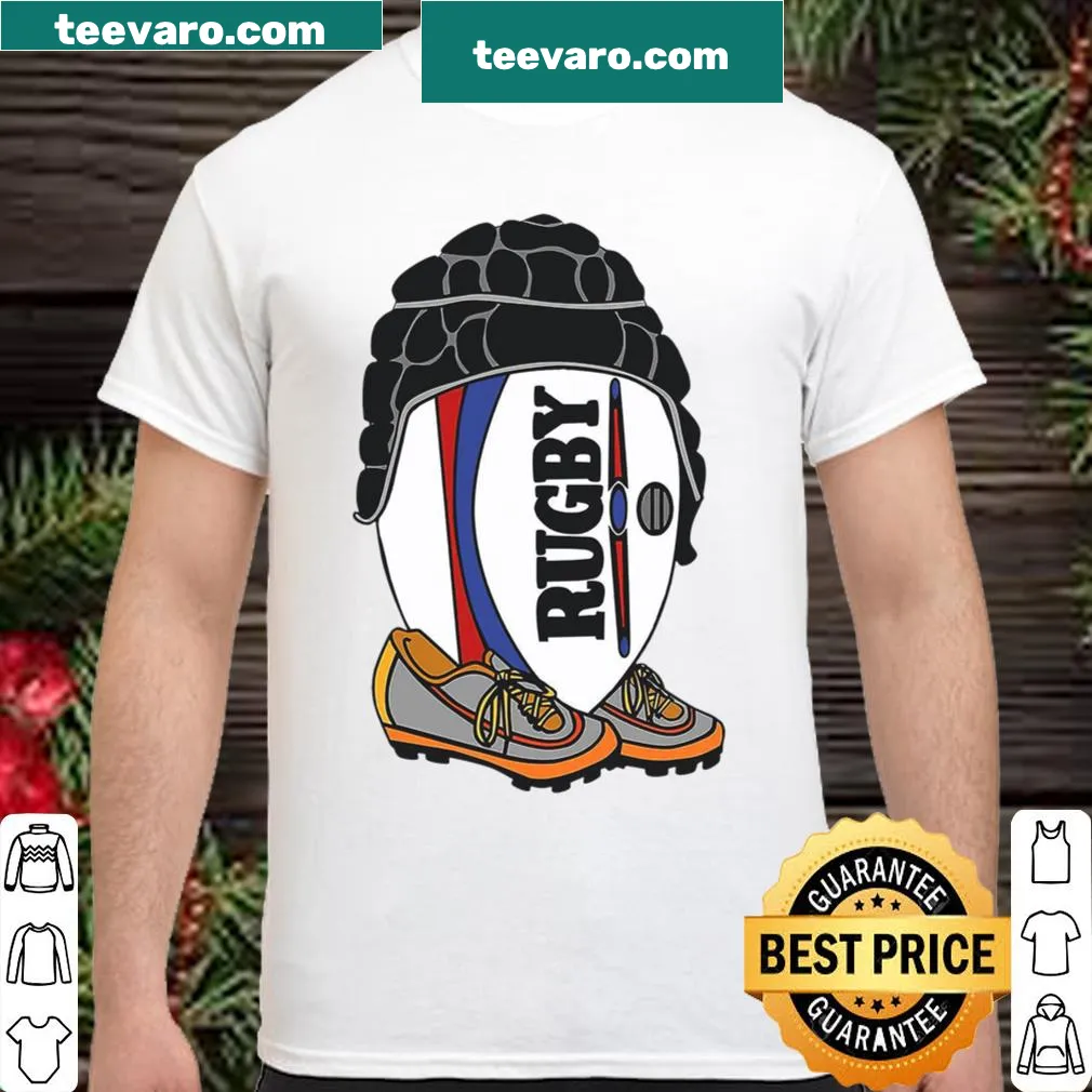 Rugby-themed shirt with a bold graphic design