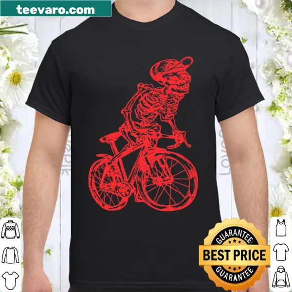 Skeleton graphic cycling tee with humorous design