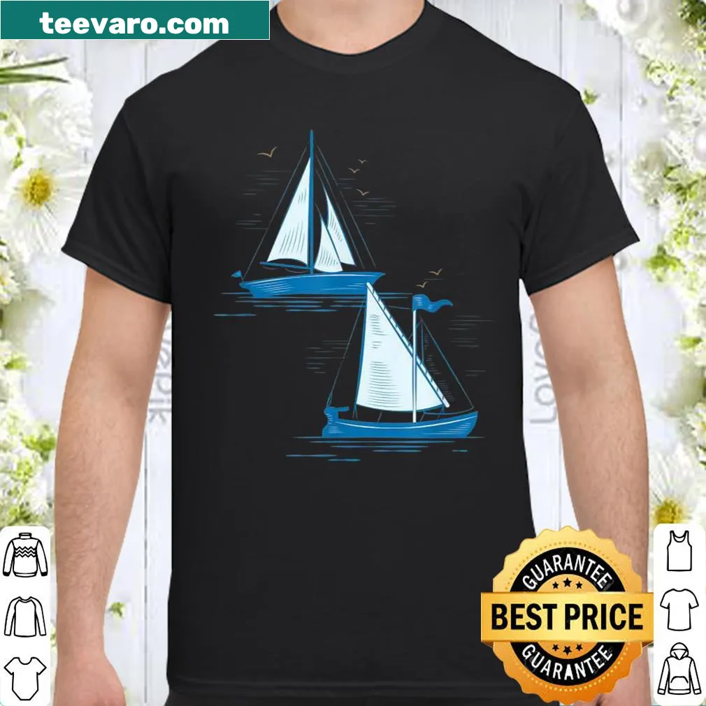 Charming sailboat graphic for sailing enthusiasts