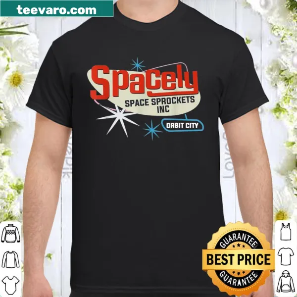 Shirt featuring Spacely Space Sprockets graphic from a cartoon