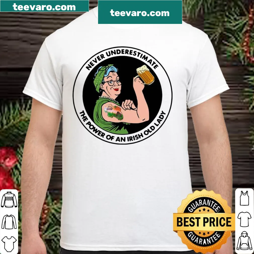 Funny typography shirt celebrating strong Irish grandmothers