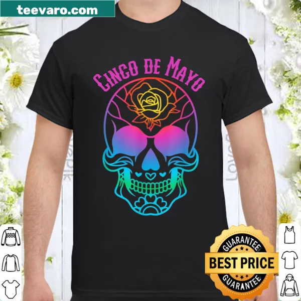 Illustrated sugar skull design for Cinco de Mayo festivities