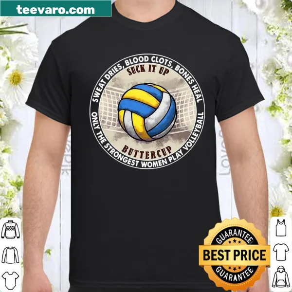 Empowering volleyball shirt with motivational text for women athletes.