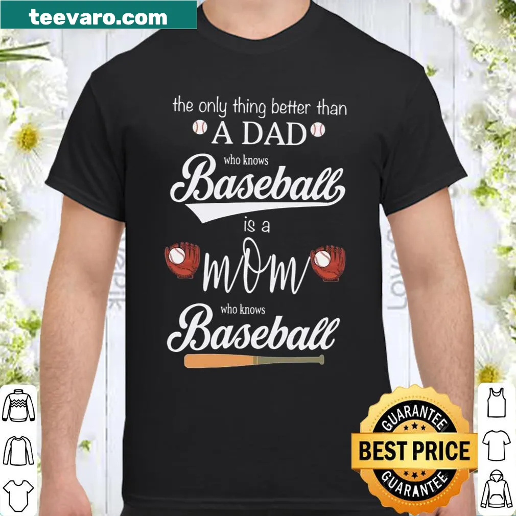 Typography shirt celebrating baseball-loving parents with a clever quote