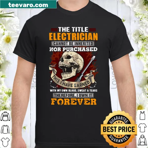 Edgy electrician shirt with skull and screwdriver graphic