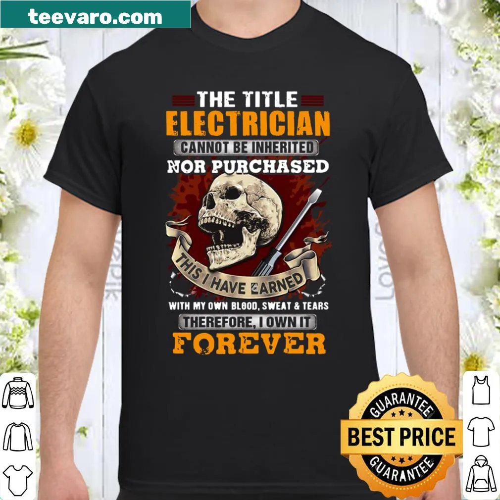 Edgy electrician shirt with skull and screwdriver graphic