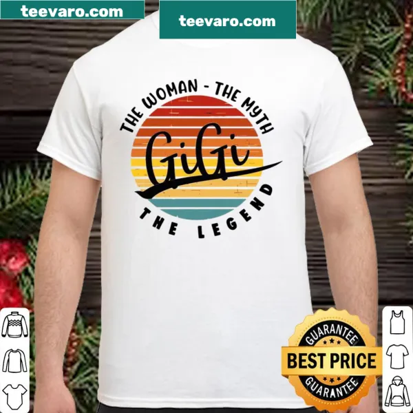Vintage-style shirt featuring the phrase 'The Woman The Myth Gigi The Legend' inspired by Gigi Hadid