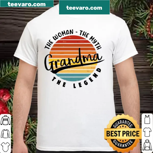 Vintage shirt honoring grandmothers with the phrase 'The Woman The Myth Grandma The Legend.'