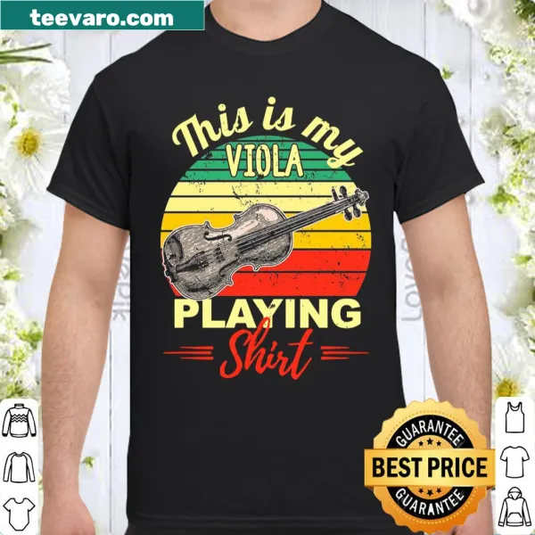 Playful shirt with 'This Is My Viola Playing' typography design