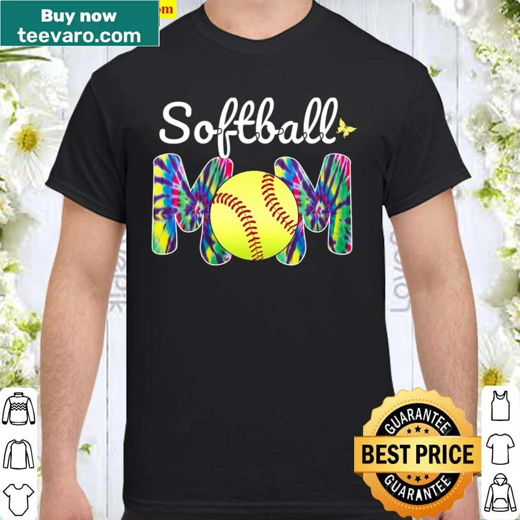 Tie dye shirt celebrating Softball Moms
