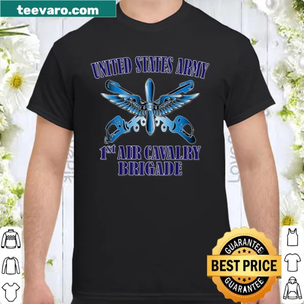 Shirt featuring the US Army 1st Air Cavalry Brigade emblem.