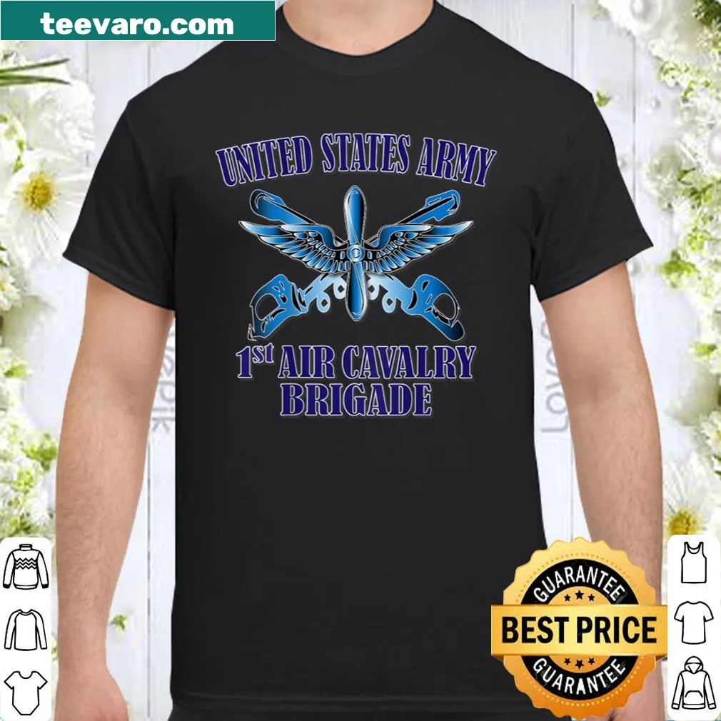 Shirt featuring the US Army 1st Air Cavalry Brigade emblem.
