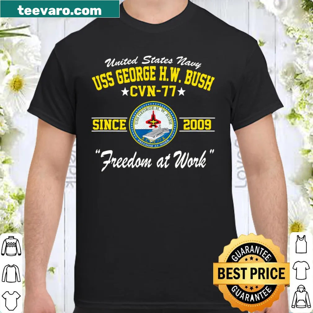 Graphic of USS George H.W. Bush aircraft carrier for military pride.