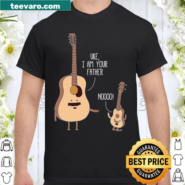 Typography shirt with humorous ukulele and father reference