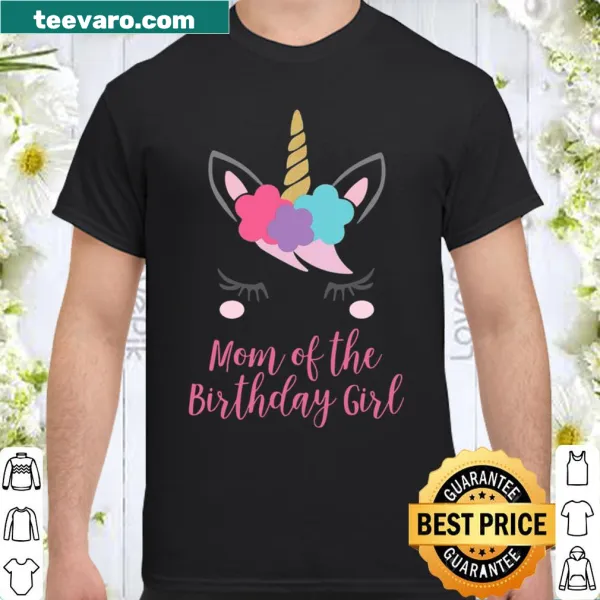 Cute T-shirt for moms celebrating their daughter's birthday with unicorn design