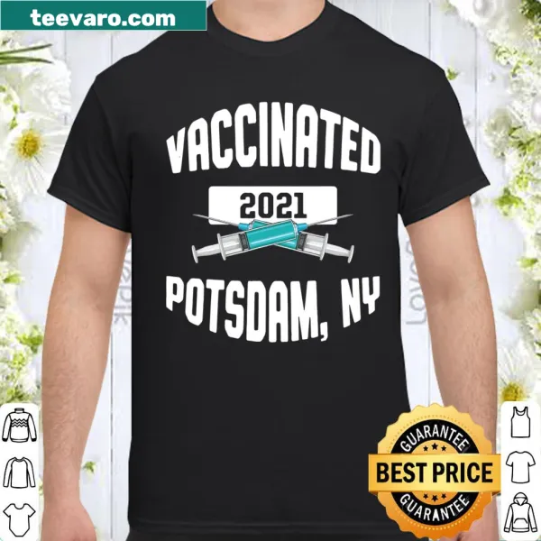Commemorative shirt celebrating vaccination experience in Potsdam, NY