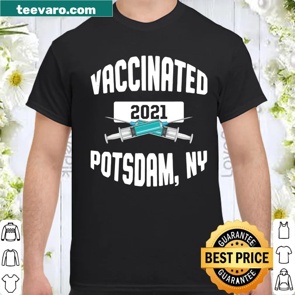 Commemorative shirt celebrating vaccination experience in Potsdam, NY