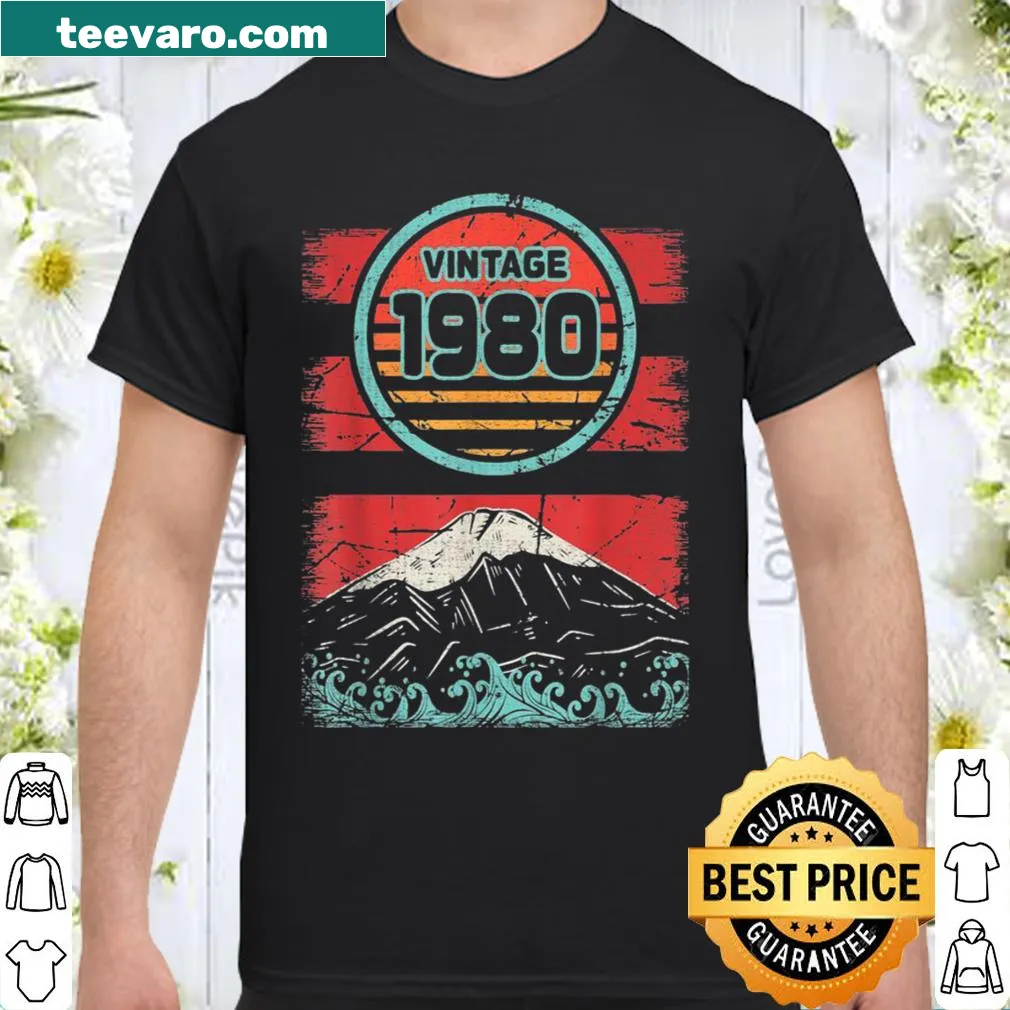 Vintage distressed shirt celebrating 41st birthday with sunset design